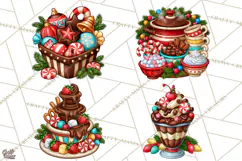 Cocoa Christmas Clipart, Chocolate Coffee Holiday PNG Product Image 1