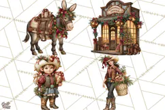 Western Christmas Clipart PNG, Cowboy Christmas, Rustic Product Image 1