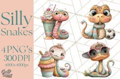 Cute Snake Clipart Pastel Reptile PNG Product Image 1