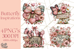 Inspirational Butterfly Sign Clipart PNG Product Image 1