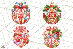 Multi Themed Christmas Ornament Clipart PNG Product Image 1