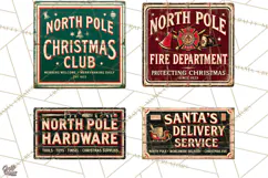 Vintage Christmas Signs Clipart PNG Product Image 1