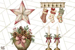 Vintage Farmhouse Christmas Decor PNG Product Image 1