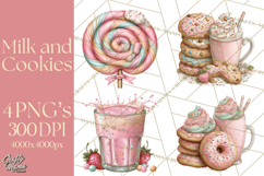 Milk Cookies Candy Chocolate Dessert Clipart PNG Product Image 1