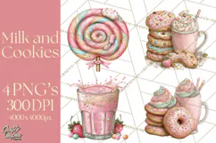 Milk Cookies Candy Chocolate Dessert Clipart PNG Product Image 1