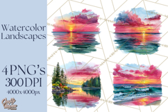 Watercolor Inspirational Landscape Backgrounds Product Image 1