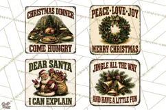 Vintage Christmas Metal Sign Clipart, Funny, Inspirational Product Image 1