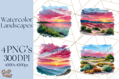 Watercolor Inspirational Landscape Backgrounds Product Image 1