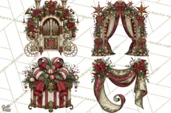 Christmas Circus Clipart, Vintage Christmas Circus PNG Product Image 1