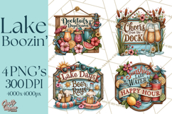 Lake Life Booze Clipart PNG Product Image 1