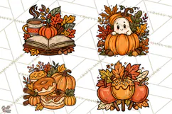 Cozy Fall Clipart PNG Autumn Harvest Illustrations Product Image 1