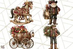 Western Christmas Clipart PNG, Cowboy Christmas, Rustic Product Image 1