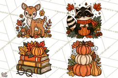 Cozy Fall Clipart PNG Autumn Harvest Illustrations Product Image 1