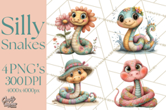 Cute Snake Clipart Pastel Reptile PNG Product Image 1