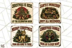 Vintage Christmas Metal Sign Clipart, Funny, Inspirational Product Image 1