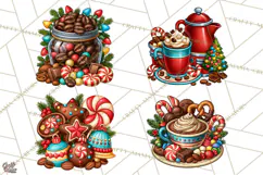 Cocoa Christmas Clipart, Chocolate Coffee Holiday PNG Product Image 1