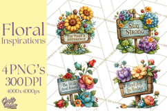 Heartfelt Inspirational Floral PNG Clipart Product Image 1