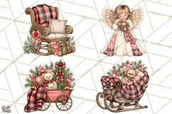 Buffalo Plaid Christmas PNG Clipart Product Image 1