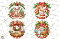 Multi Themed Christmas Ornament Clipart PNG Product Image 1