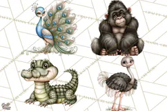 Safari Clipart African Animals Watercolor PNG Product Image 1