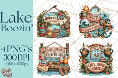 Lake Life Booze Clipart PNG Product Image 1