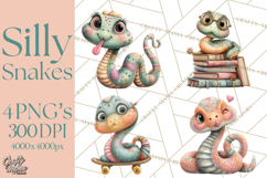 Cute Snake Clipart Pastel Reptile PNG Product Image 1