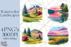 Watercolor Inspirational Landscape Backgrounds Product Image 1