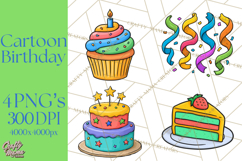 Birthday Party Clipart PNG Graphics, Birthday PNG Product Image 1