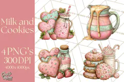 Milk Cookies Candy Chocolate Dessert Clipart PNG Product Image 1
