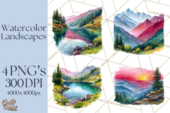 Watercolor Inspirational Landscape Backgrounds Product Image 1