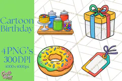 Birthday Party Clipart PNG Graphics, Birthday PNG Product Image 1
