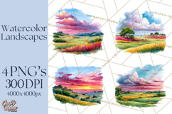 Watercolor Inspirational Landscape Backgrounds Product Image 1