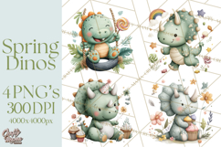 Cute Summer Dinosaur Clipart Sweet Treat Dino PNG Product Image 1