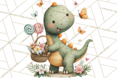 Cute Summer Dinosaur Clipart Sweet Treat Dino PNG Product Image 3