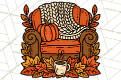 Cozy Fall Clipart PNG Autumn Harvest Illustrations Product Image 4