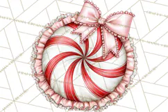 Peppermint Christmas Treasures Clipart PNG, Candy Cane Product Image 4