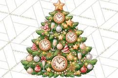 Multi Themed Christmas Trees Clipart PNG Product Image 4