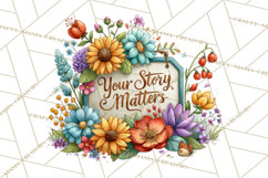 Heartfelt Inspirational Floral PNG Clipart Product Image 4