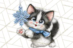 Christmas Cat Clipart PNG, Funny Kitten Christmas Product Image 4