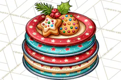 Christmas Retro Diner Clipart PNG 1950s Holiday Food & Decor Product Image 3