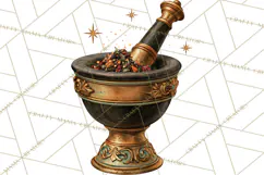 Vintage Witch Apothecary Clipart PNG, Halloween Magic Product Image 4