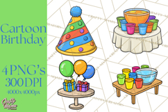 Birthday Party Clipart PNG Graphics, Birthday PNG Product Image 1