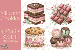 Milk Cookies Candy Chocolate Dessert Clipart PNG Product Image 1