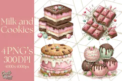 Milk Cookies Candy Chocolate Dessert Clipart PNG Product Image 1
