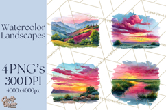 Watercolor Inspirational Landscape Backgrounds Product Image 1