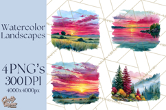 Watercolor Inspirational Landscape Backgrounds Product Image 1