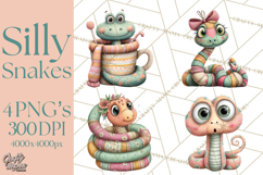 Cute Snake Clipart Pastel Reptile PNG Product Image 1
