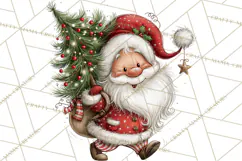 Santa Christmas Clipart, Cute Whimsical Santa PNG, Christmas Product Image 5
