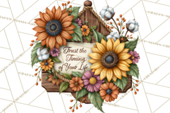 Inspirational Farmhouse Sunflower Clipart PNG Product Image 5