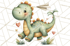 Cute Summer Dinosaur Clipart Sweet Treat Dino PNG Product Image 4